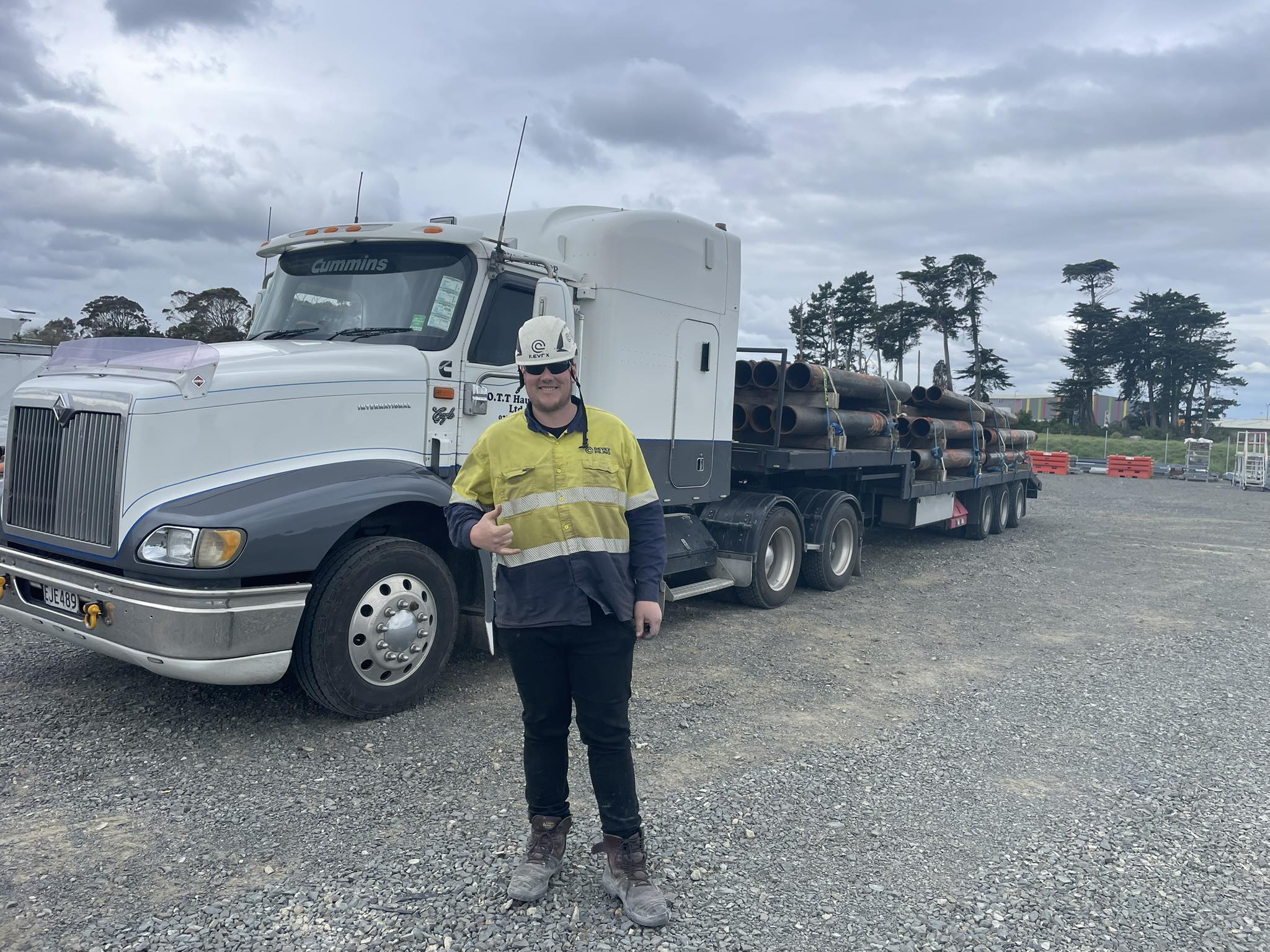 O.T.T Haulage truck and driver transporting construction materials in Hamilton Waikato