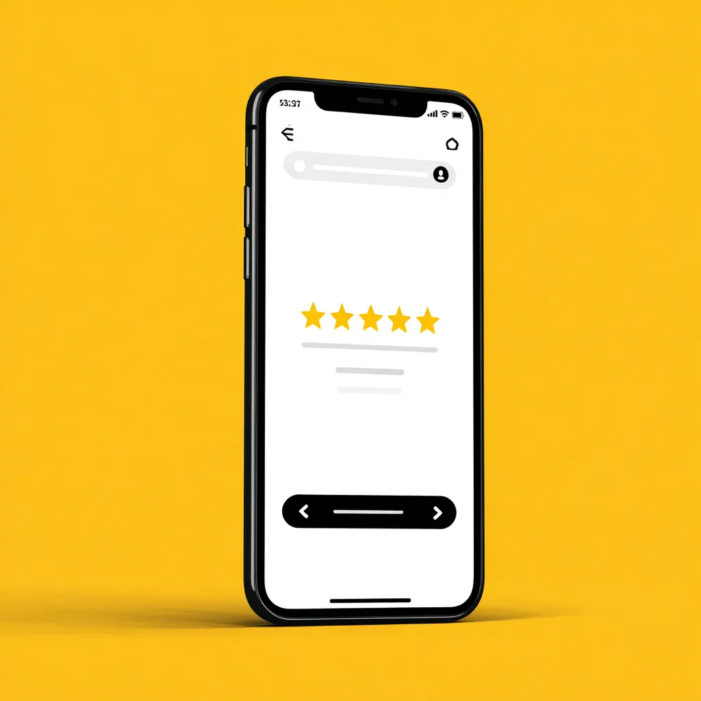 Image of cell phone with 5 star reviews from Auto Review System