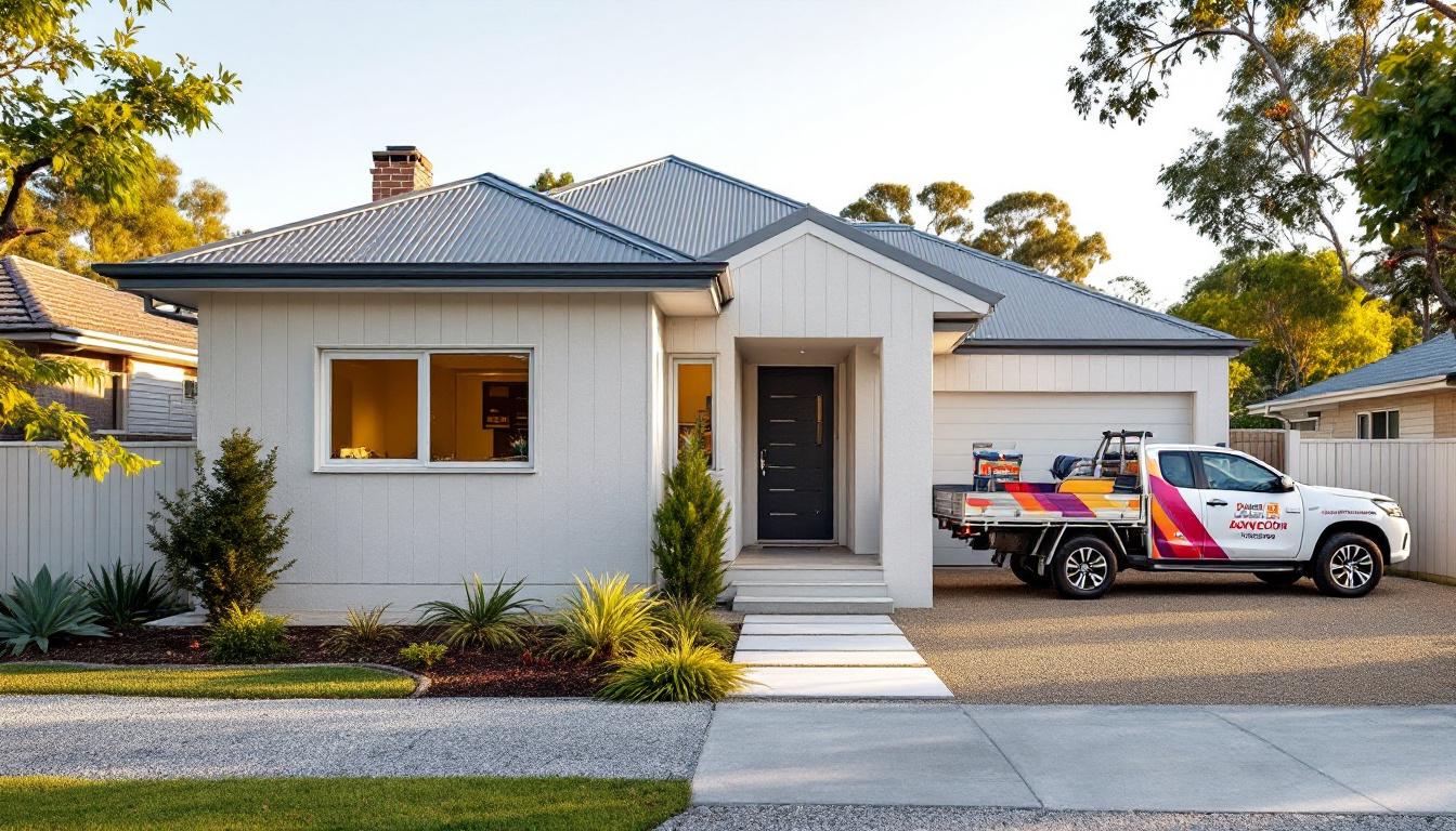 Freshly painted Australian weatherboard house
