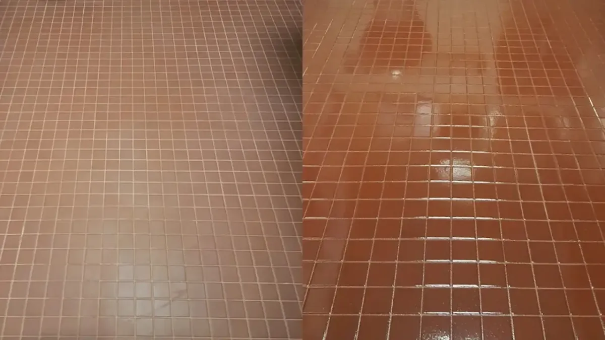 Before and After of Tile Floor Finish