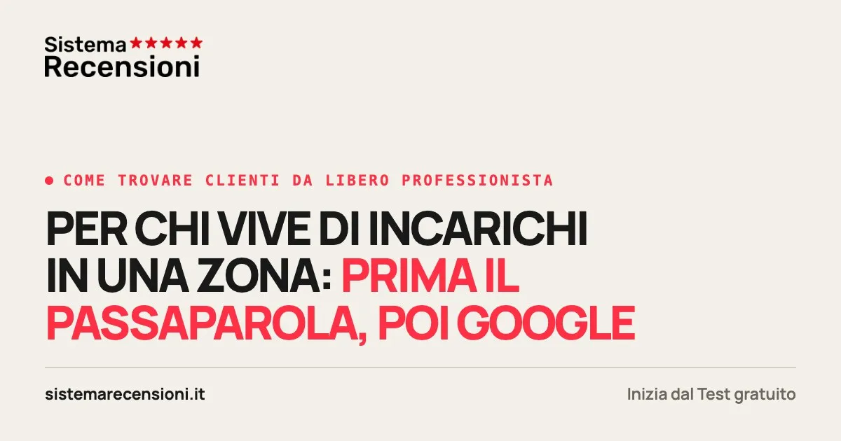 Come trovare clienti da libero professionista in zona