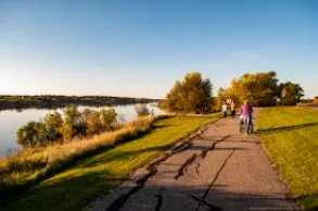 Raised composite deck overlooking Jamestown Reservoir