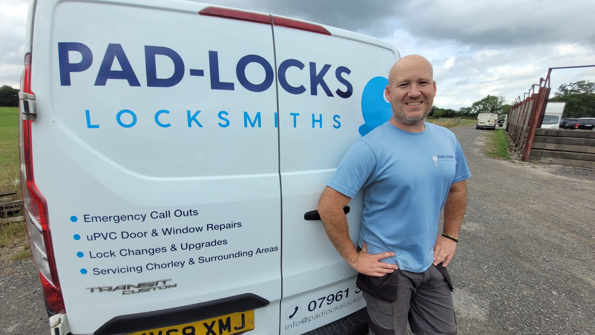 Lee Armitage of Pad-Locks Locksmiths, a former Lancashire Constabulary analyst, with his professional mobile service van.