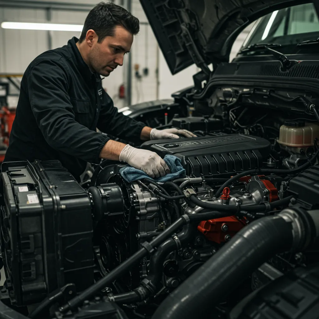 a man washing a car with a sponge