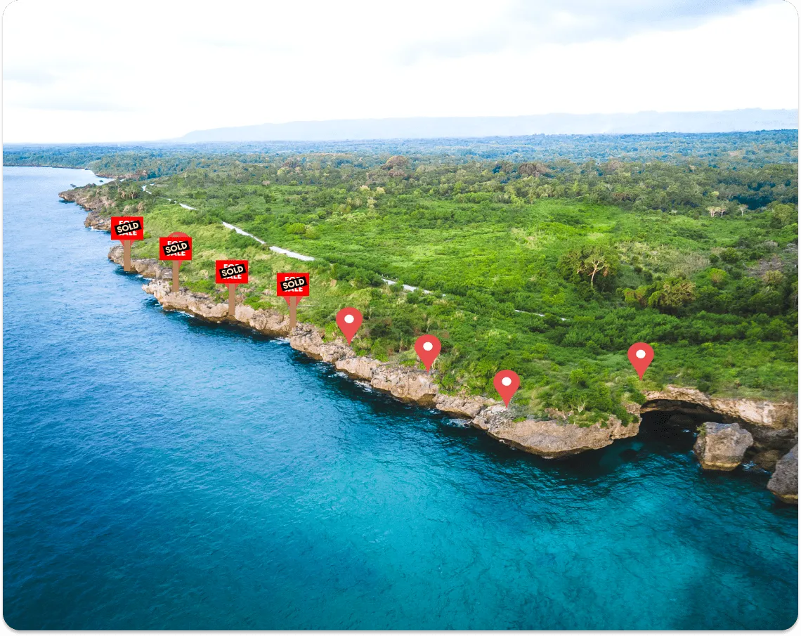 Available land plots for sale at Sumba Sunset Cliff, ideal for sustainable living.