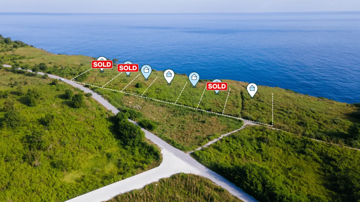 Available land plots for sale at Sumba Sunset Cliff, ideal for sustainable living.