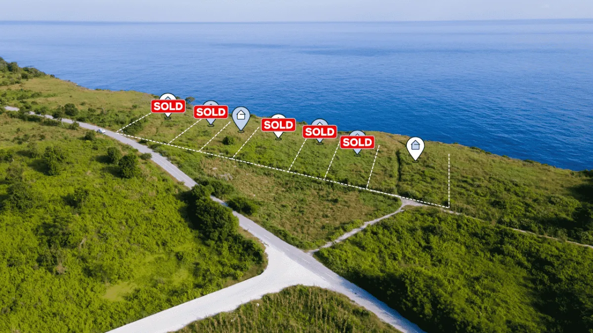 Available land plots for sale at Sumba Sunset Cliff, ideal for sustainable living.