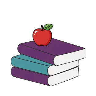stack of books apple