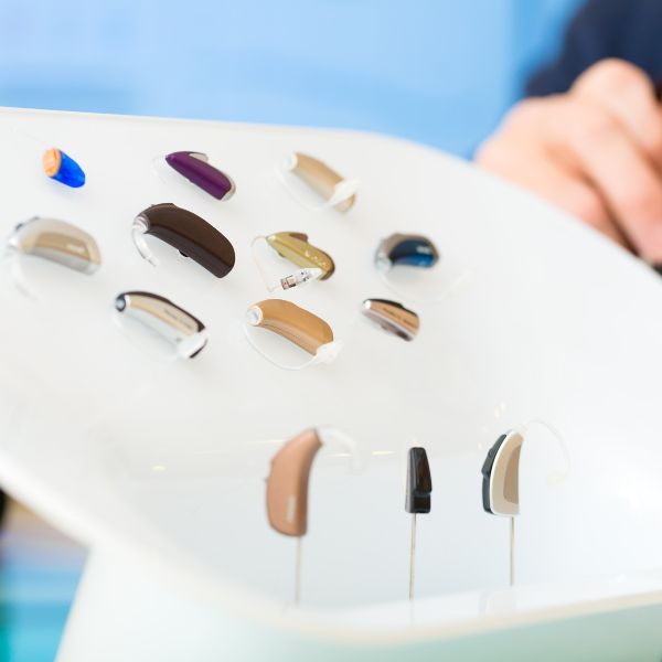 a selection of different hearing aid colors and styles