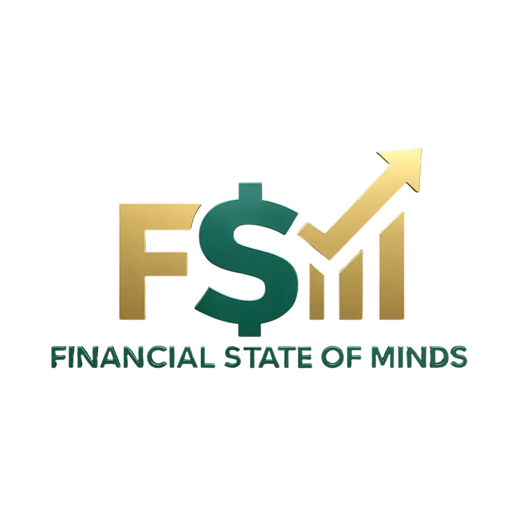 Logo for Financial State of Minds featuring the letters FSM, a dollar sign, and an upward growth arrow.