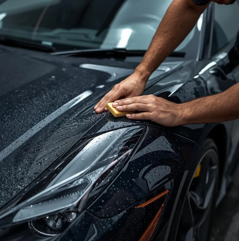 Clay bar of a beautiful black vehicle that is glossy and smooth |Tri-City Premier Detailing