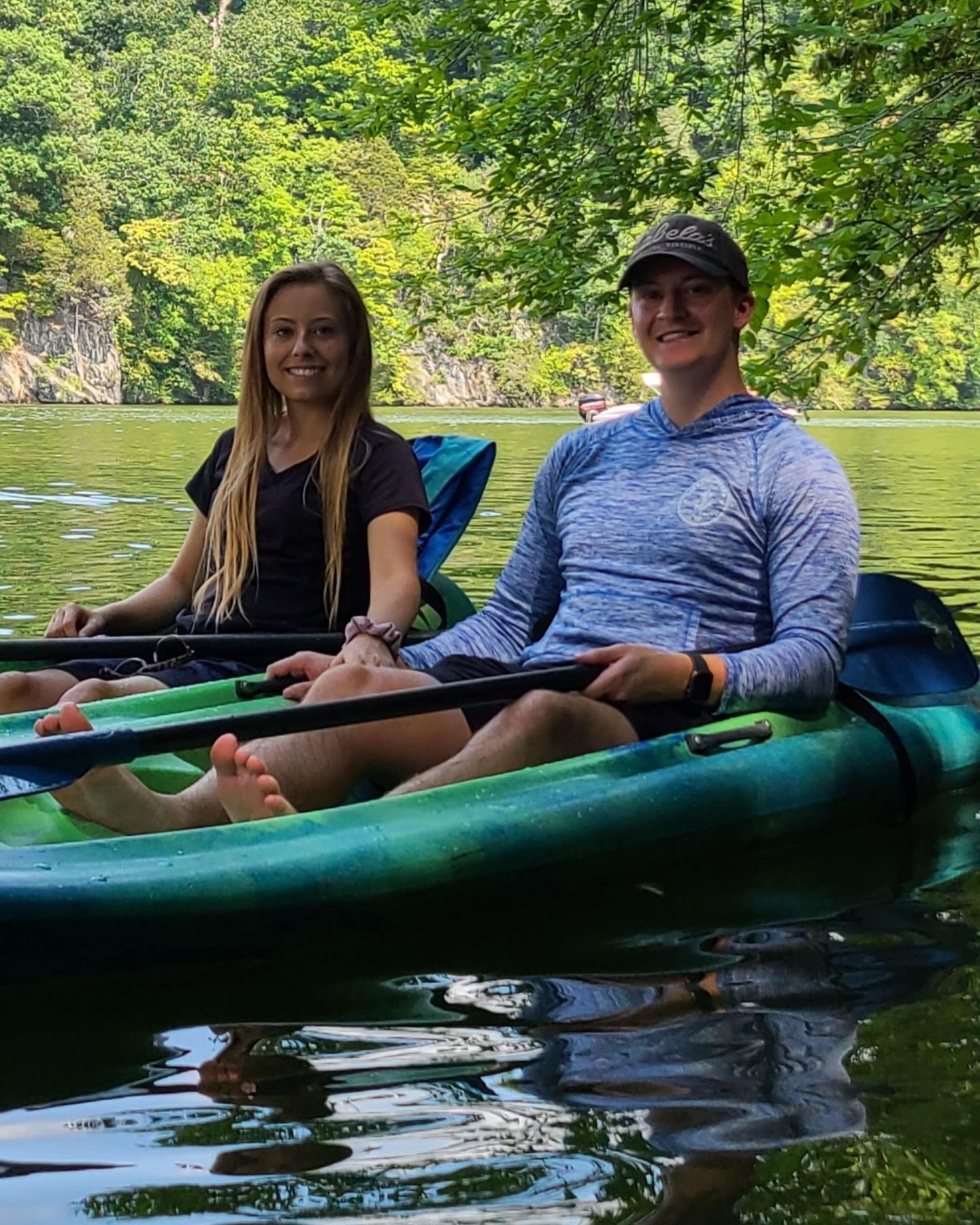 Tri-City Premier Detailing owner kayaking at Warrior's Path State Park in Kingsport, TN.