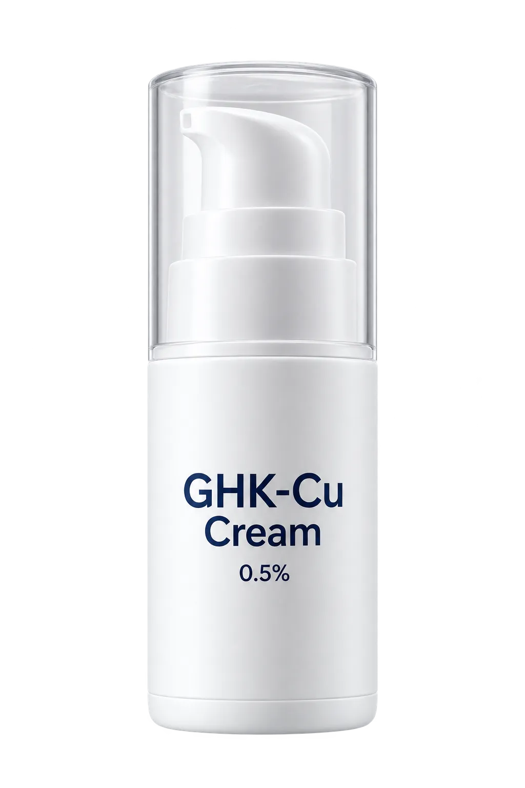 White GHK-Cu Cream pump illustration; packaging may vary