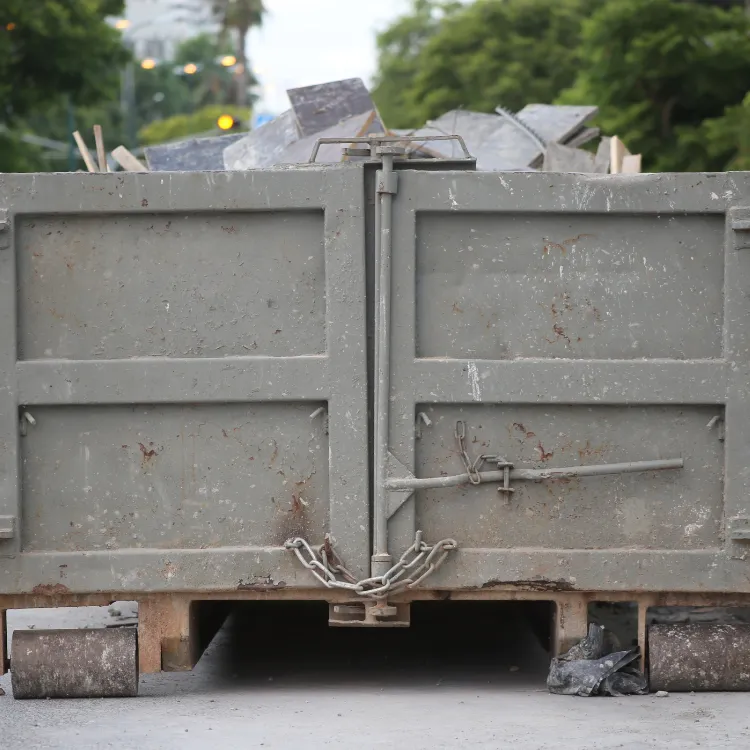 Grey dumpster