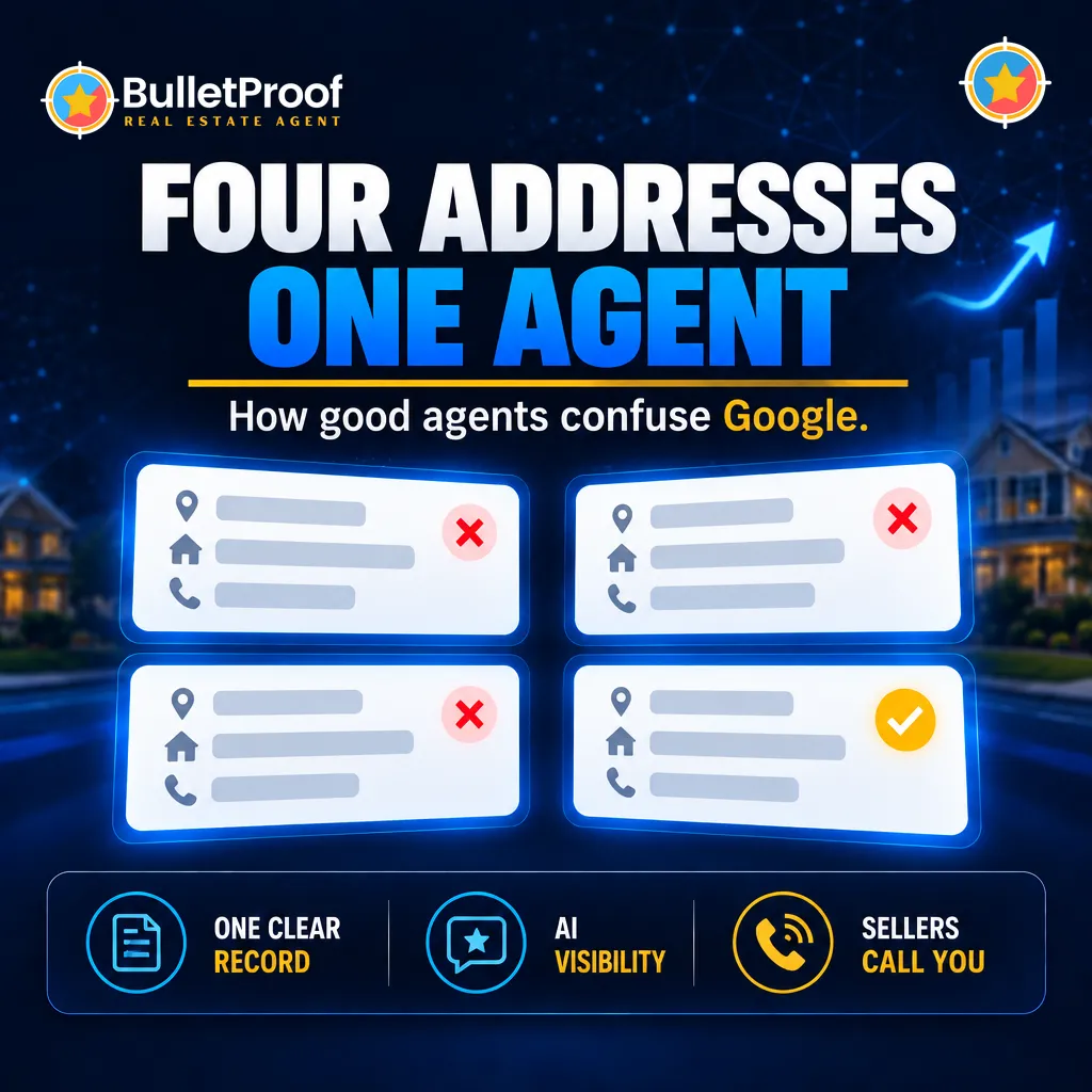 Four mismatched contact records for one real estate agent confusing Google
