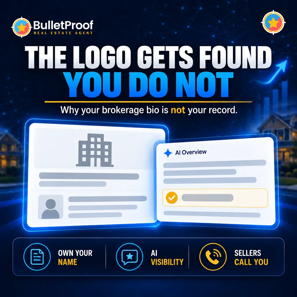 The logo gets found, you do not: why a brokerage bio is not an agent's own record for AI search