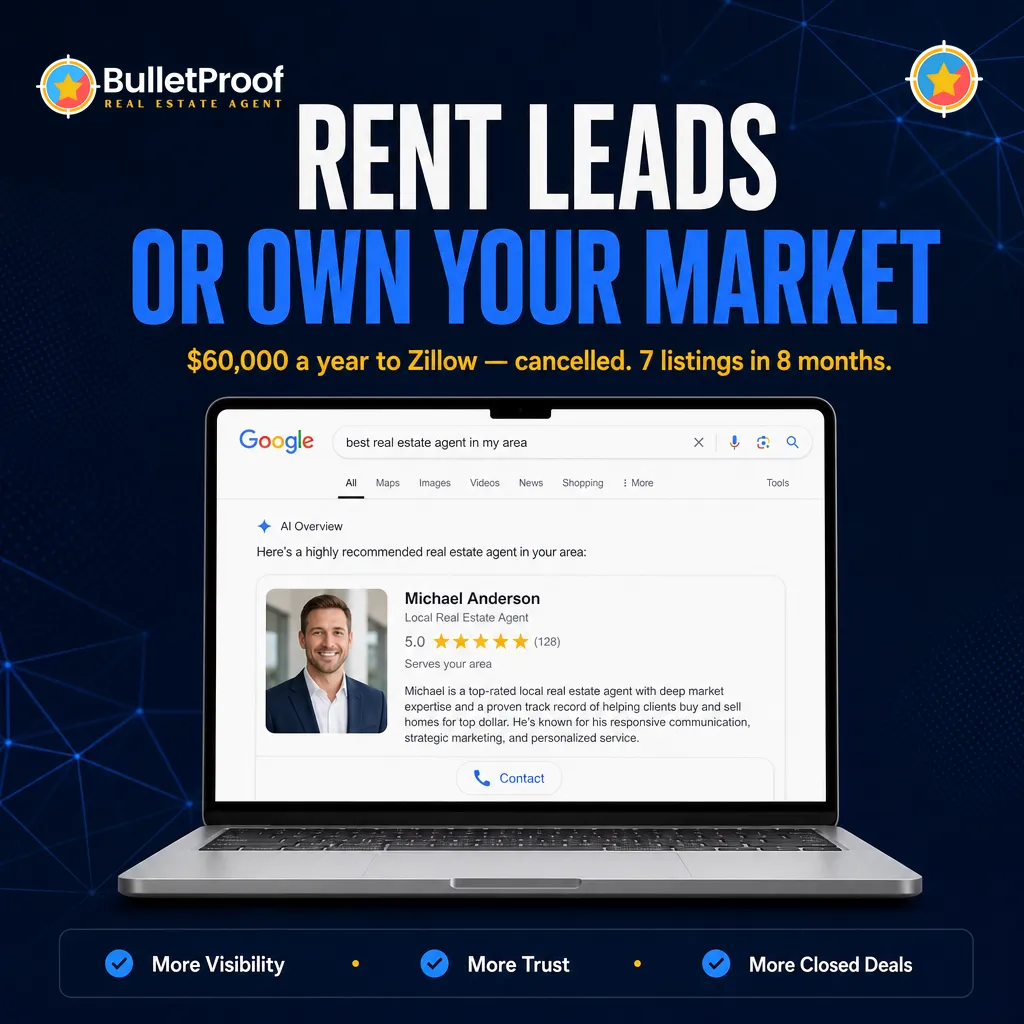 Real estate agent choosing between renting portal leads and owning her own local visibility