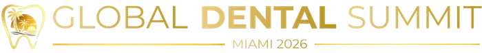 Gold outline of a tooth next to white text 'GLOBAL DENTAL SUMMIT MIAMI 2026'