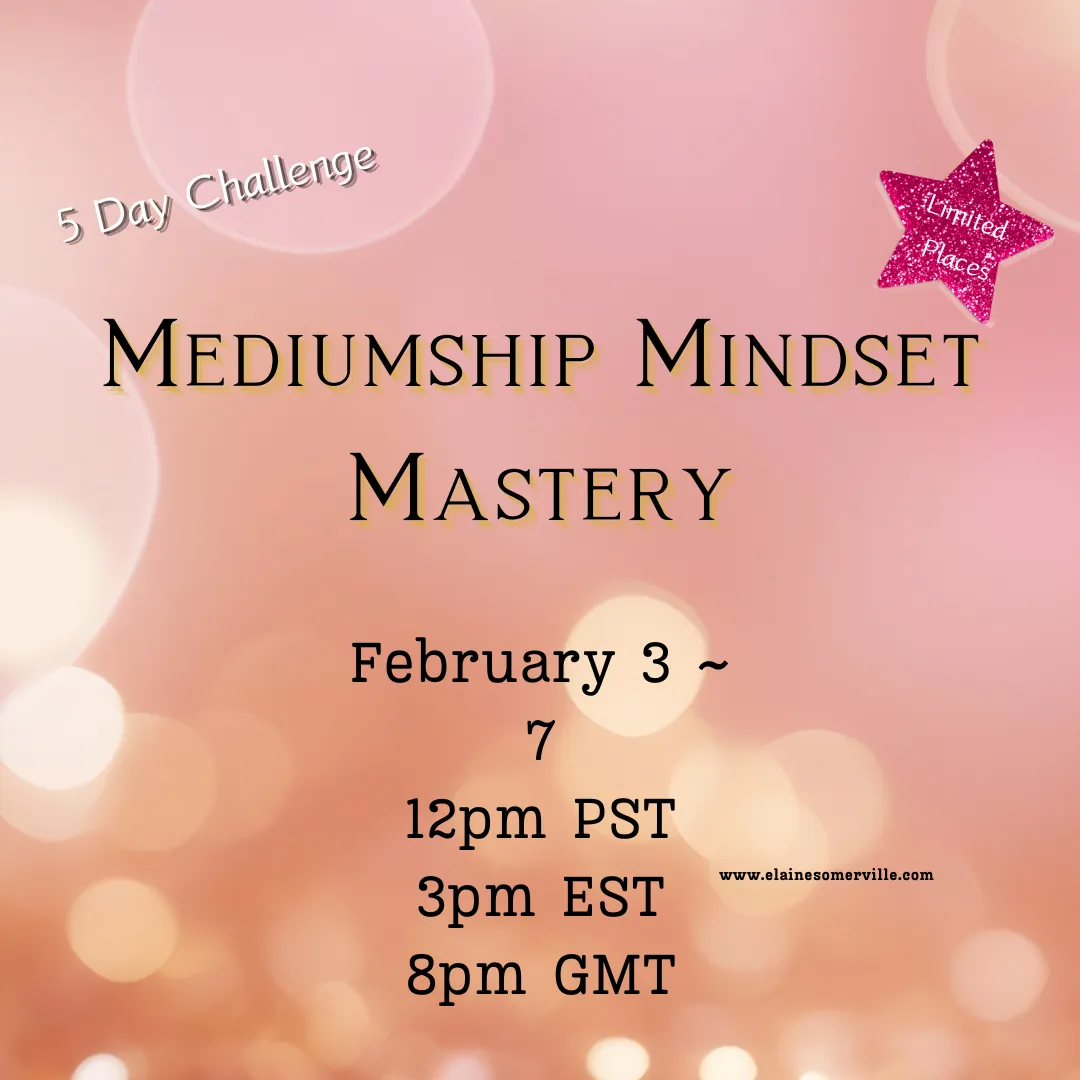 elaine somerville, meiumship mindset mastery, february, challenge, pink sparkle,