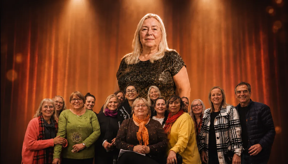 Mediumship development workshop group photo with spiritual medium Elaine Somerville teaching psychic and mediumship students at a live spiritual workshop