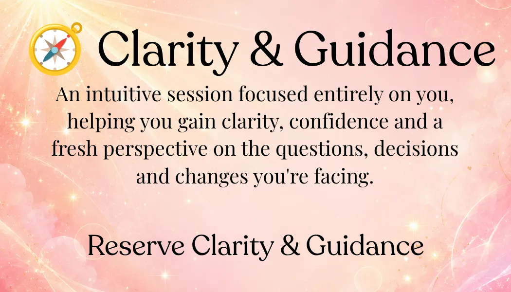 Clarity & Guidance intuitive reading with Elaine Somerville, helping you gain confidence, clarity and practical guidance for life's next steps.