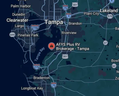 AFYS Plus RV Sales location map — Ruskin Florida 33570 — All Florida Yacht Sales RV division