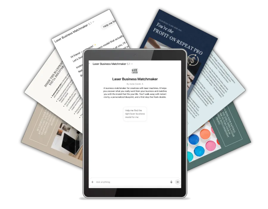 mockup of laser business mode match guide