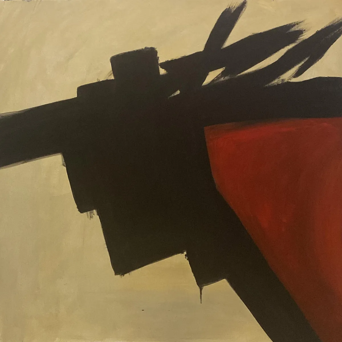 a painting of a green rectangle on a white background
