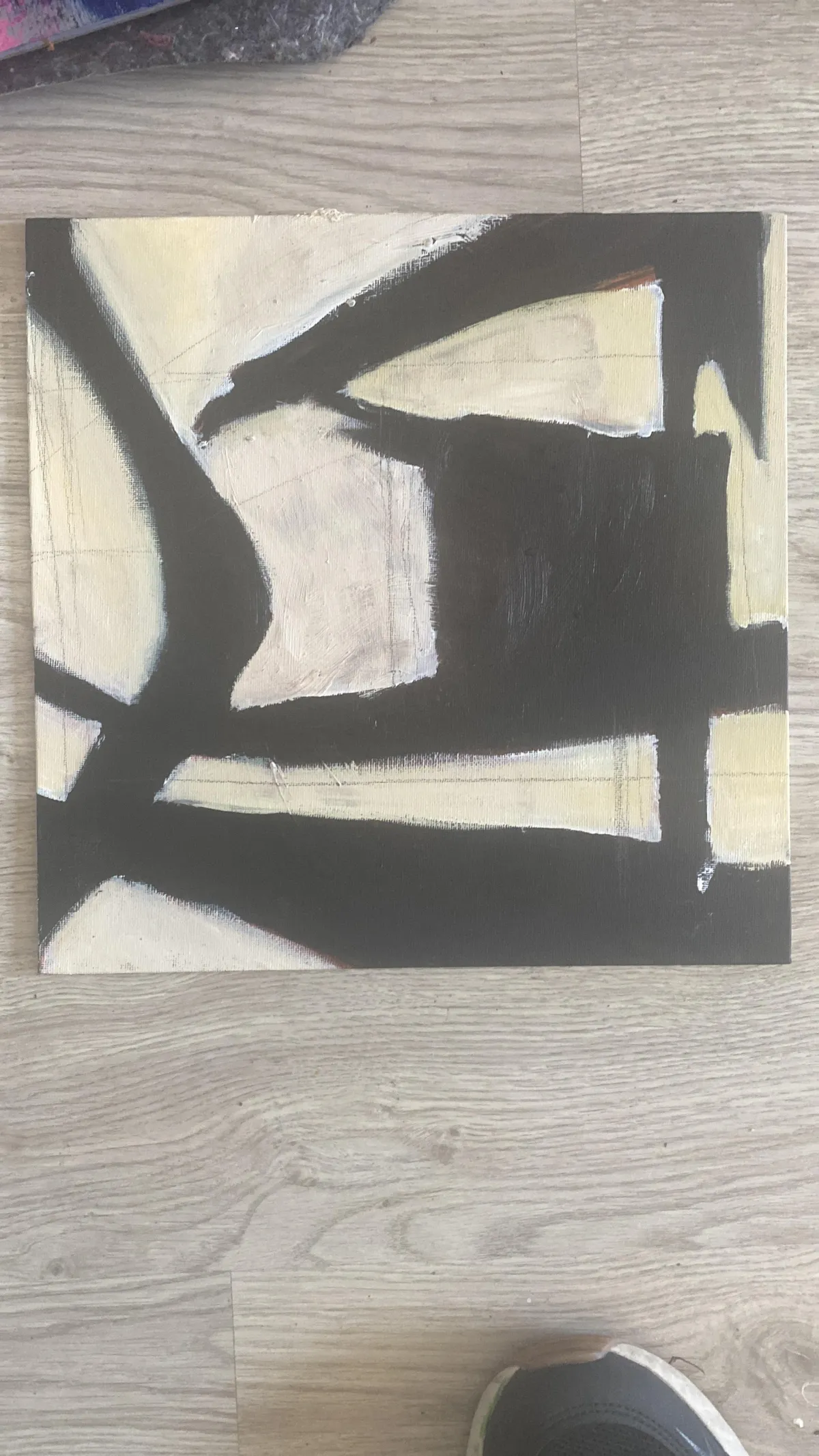 a painting of a green rectangle on a white background