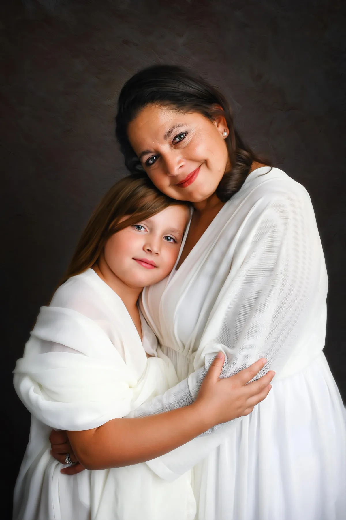 two women hugging each other