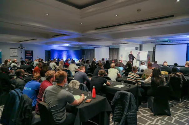 Delegates at a UK property training event led by Alasdair Cunningham