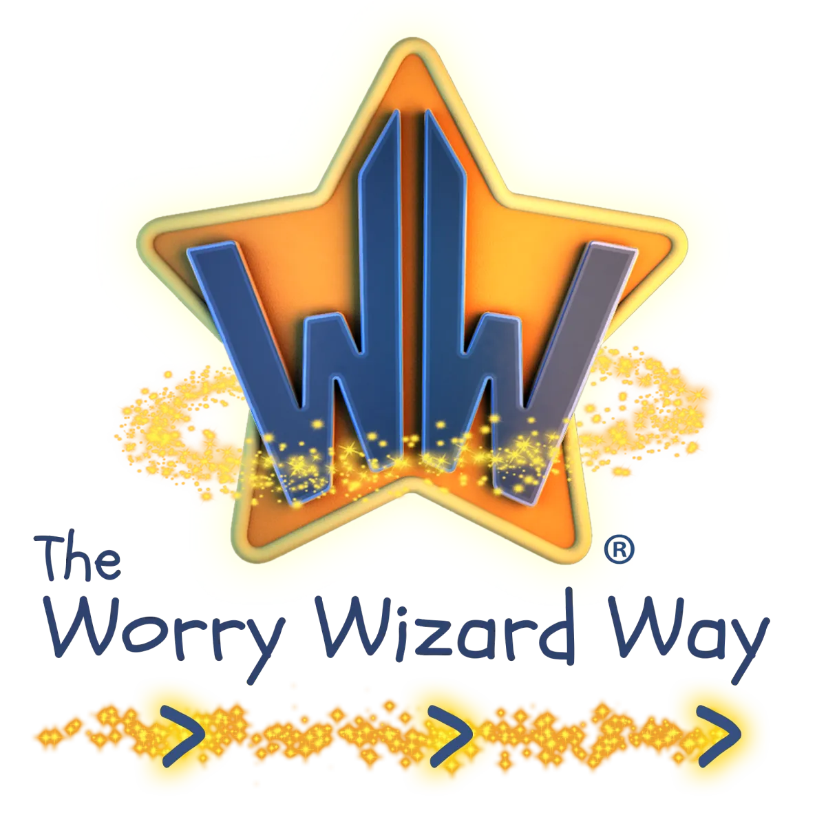 The Worry Wizard Way logo — a therapy-informed approach to helping children aged 5 to 11 and the grownups around them build a shared language for worries and wellbeing.