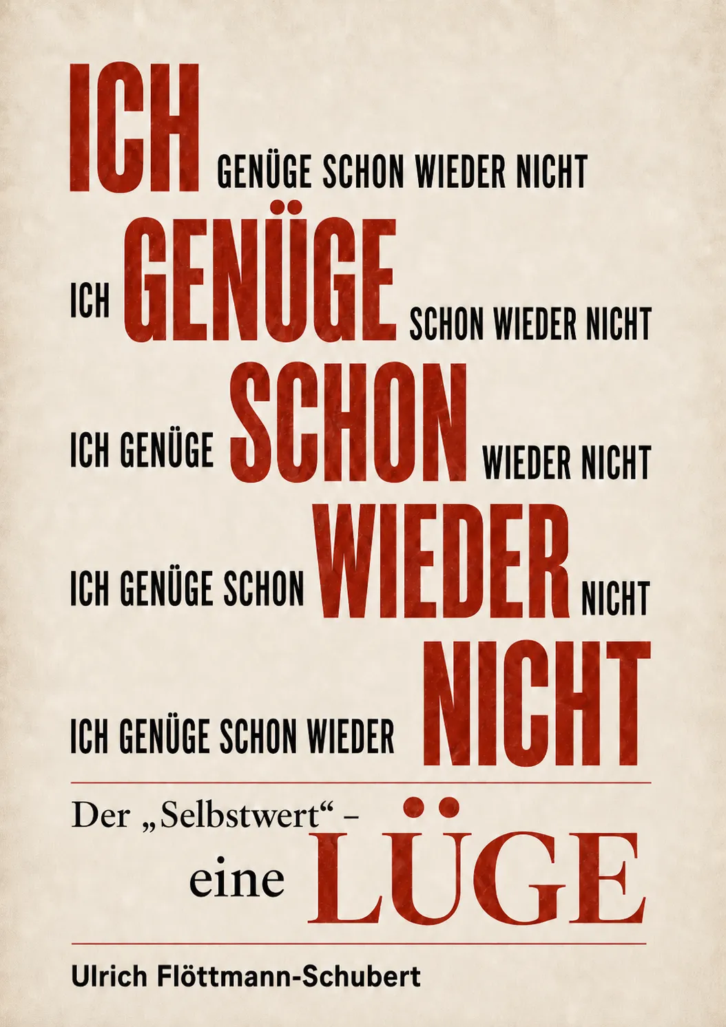 Buchcover Mockup: Ich genüge schon wieder nicht - Der Selbstwert eine Lüge