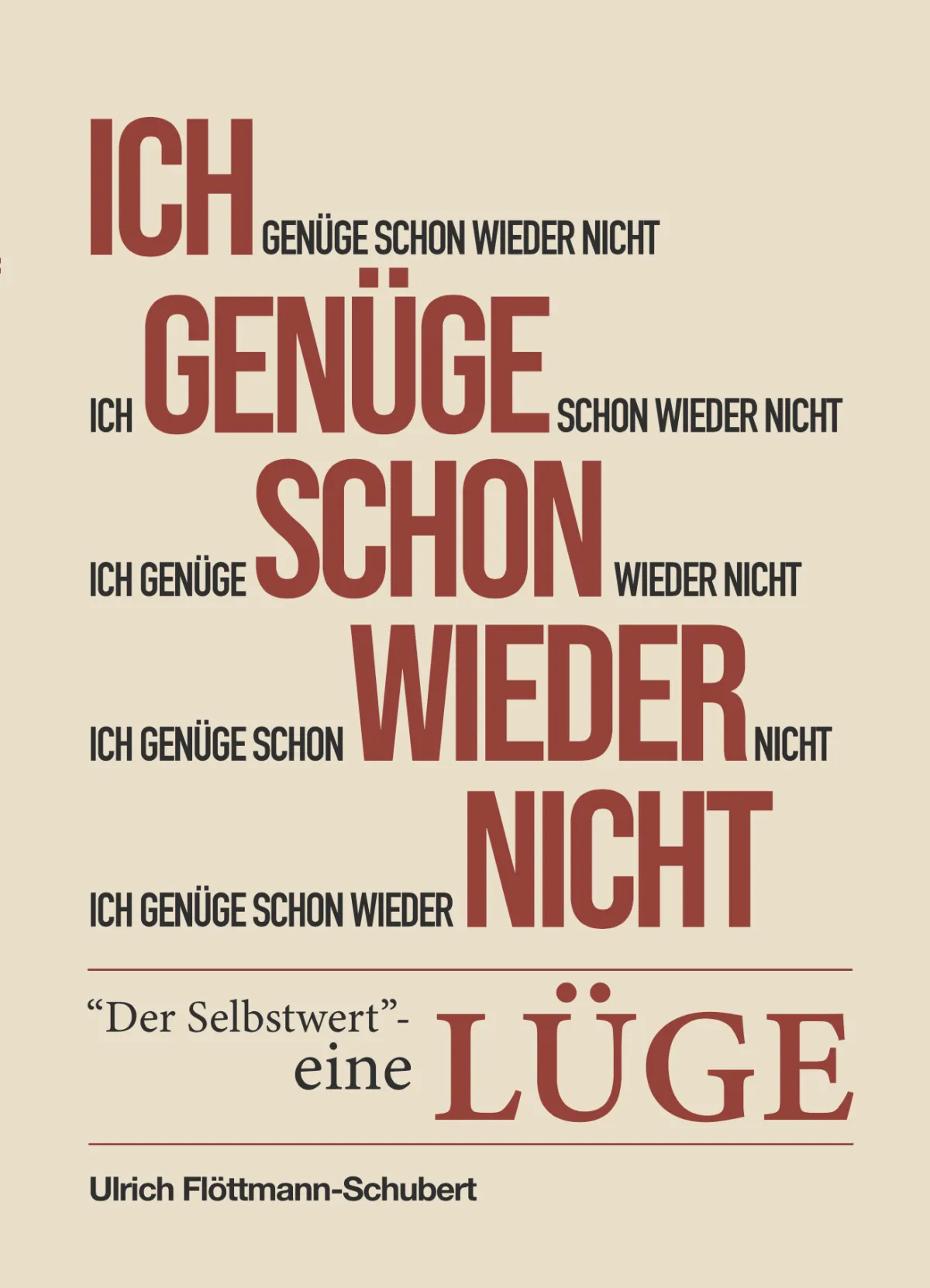 Buchcover Mockup: Ich genüge schon wieder nicht - Der Selbstwert eine Lüge