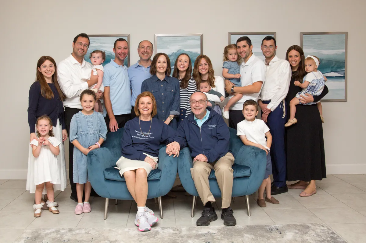 Jewish family taking family vacation photos