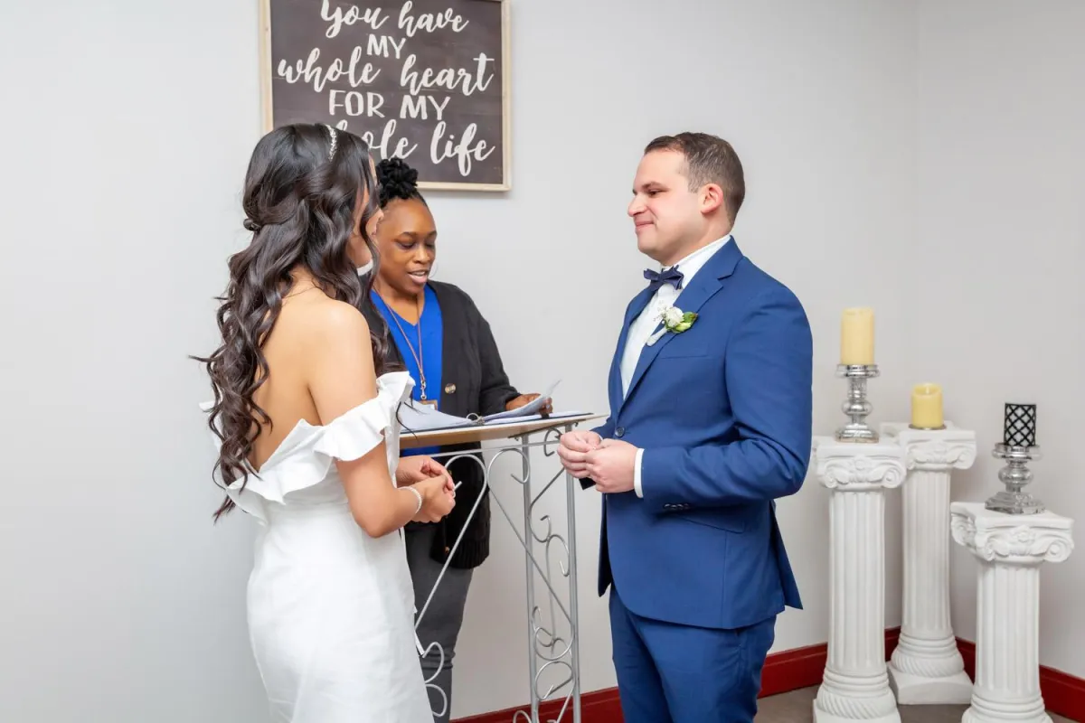 Wedding flat lay with rings, shoes, bouquet, and bridal accessories in Orlando