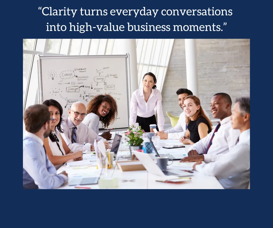 Diverse executives listening to a confident speaker in a boardroom