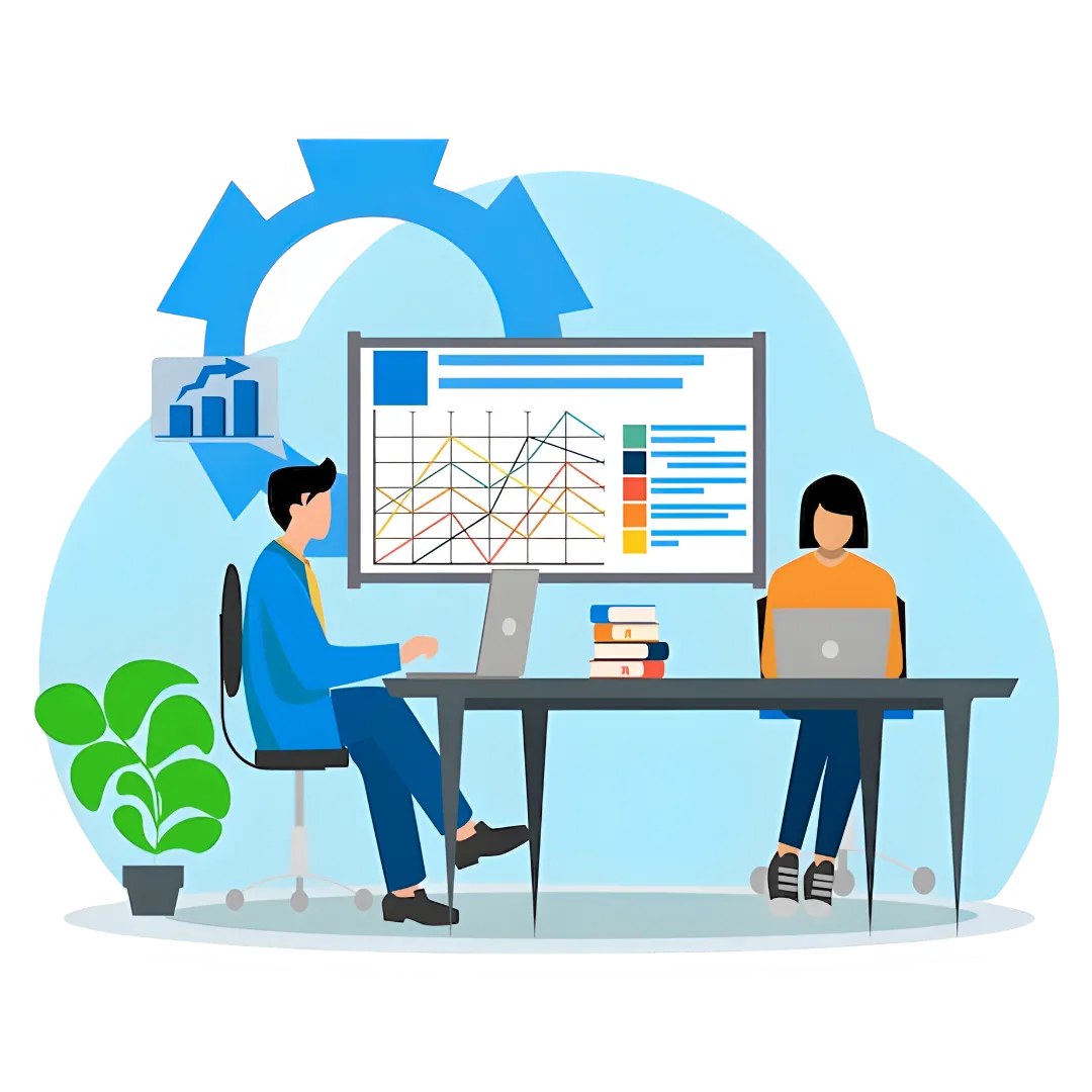 People analyzing data.