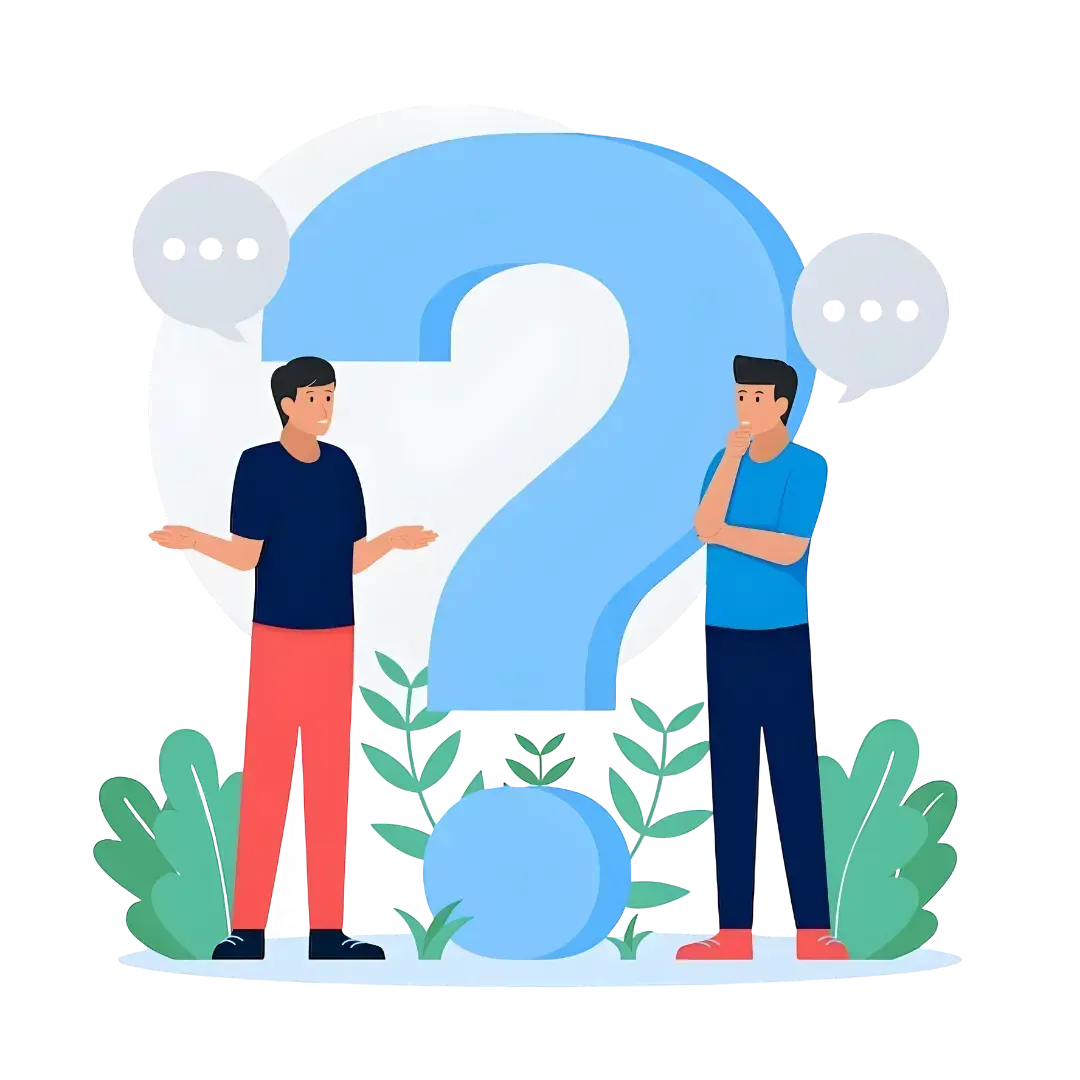 Two men questioning.