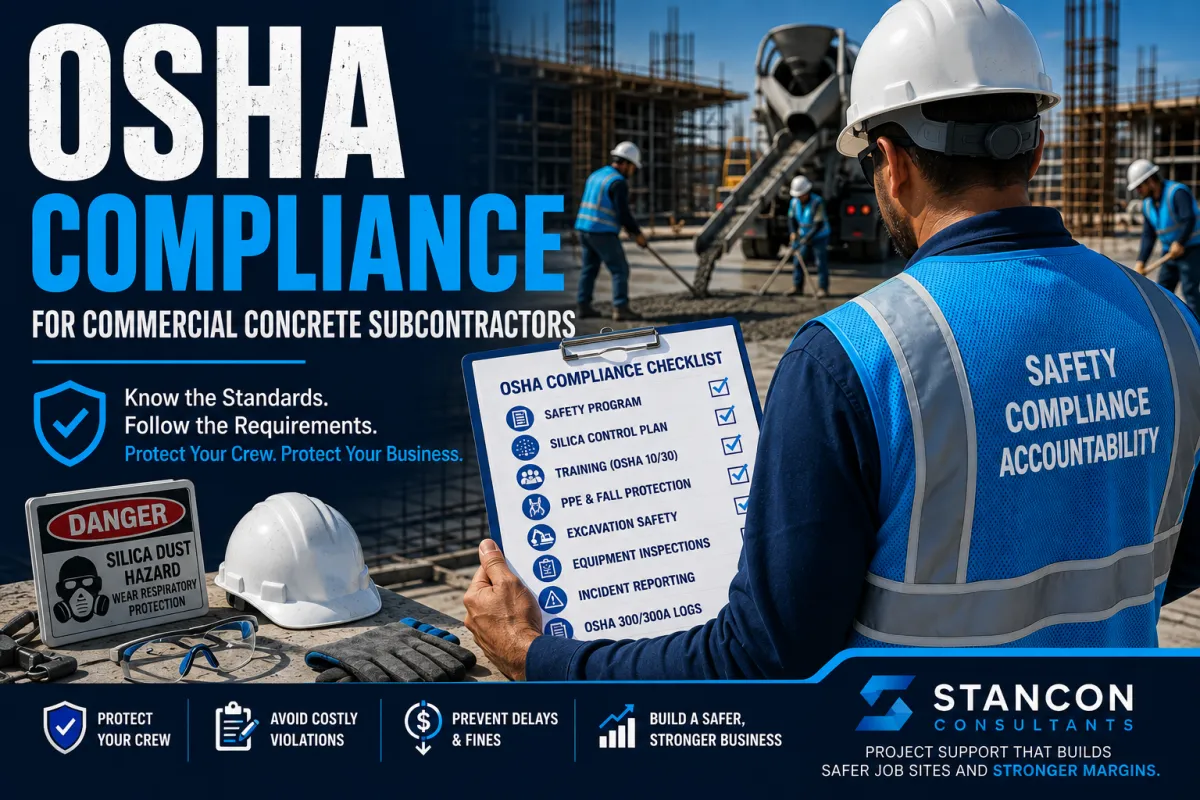 OSHA Compliance for Commercial Concrete Subcontractors: What You Need to Know
