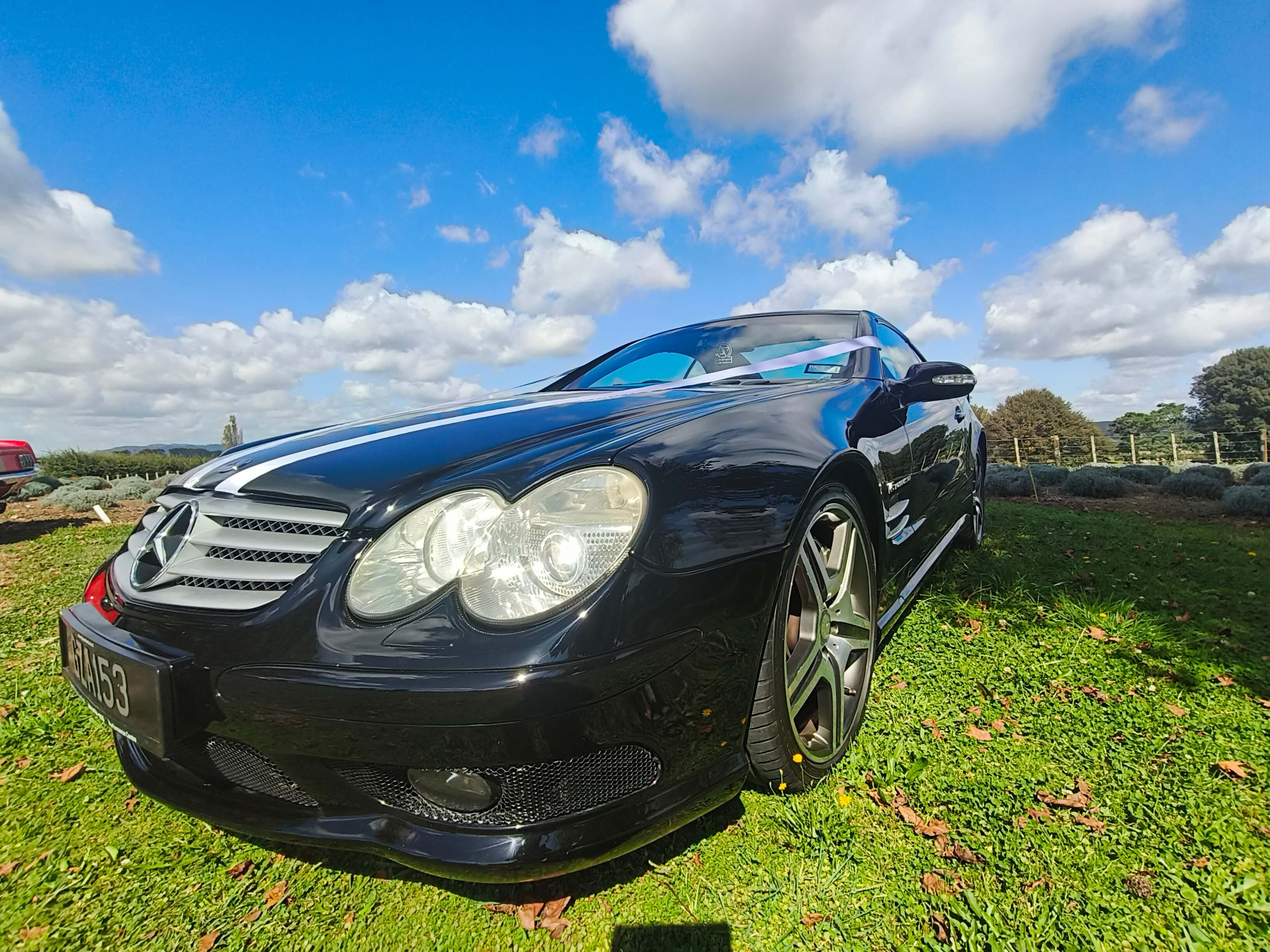 Mercedes SL55 AMG convertible available for luxury scenic tours and wedding car hire in Waikato