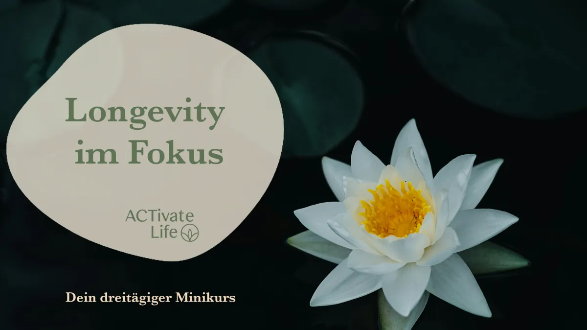 Kursbild "Longevity im Fokus" mit einer Lotusblüte