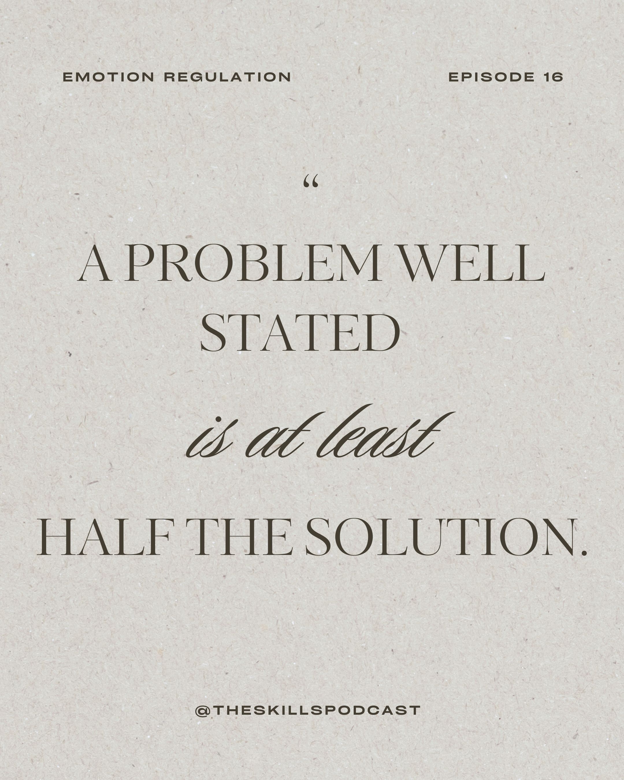 The Skill Problem Solving