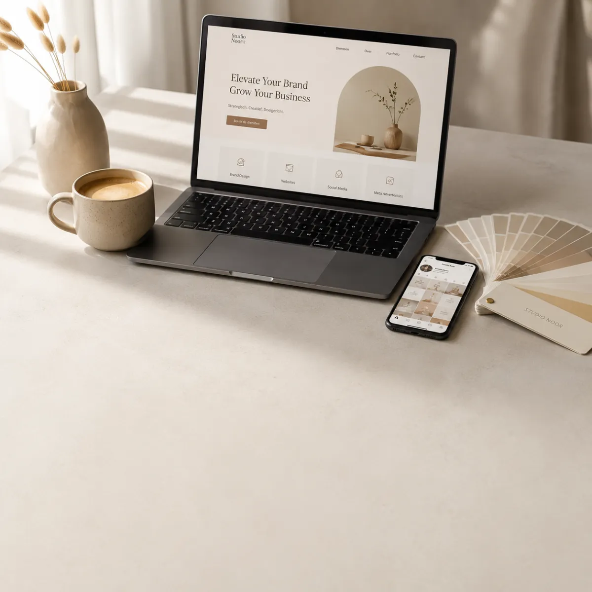 High-end marketing professional workspace