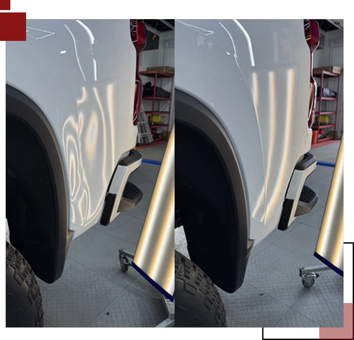 Technician pricing dents for pdr