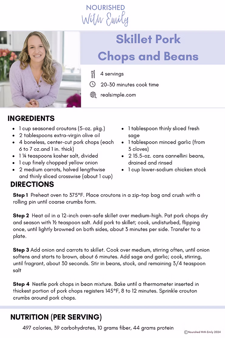 Skillet Pork Chops and Beans