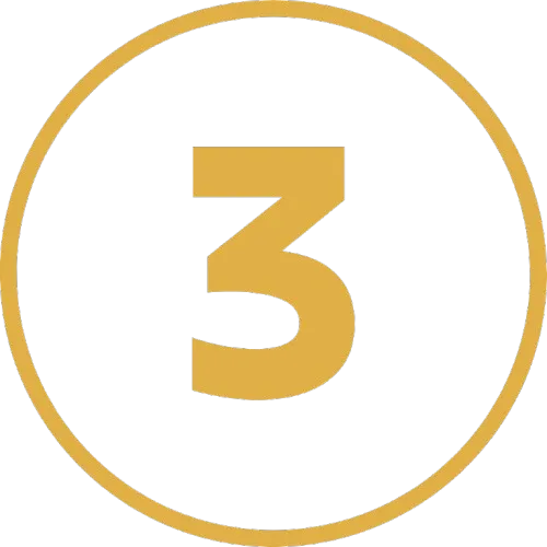 Número tres en círculo azul relacionado con etapas fitness