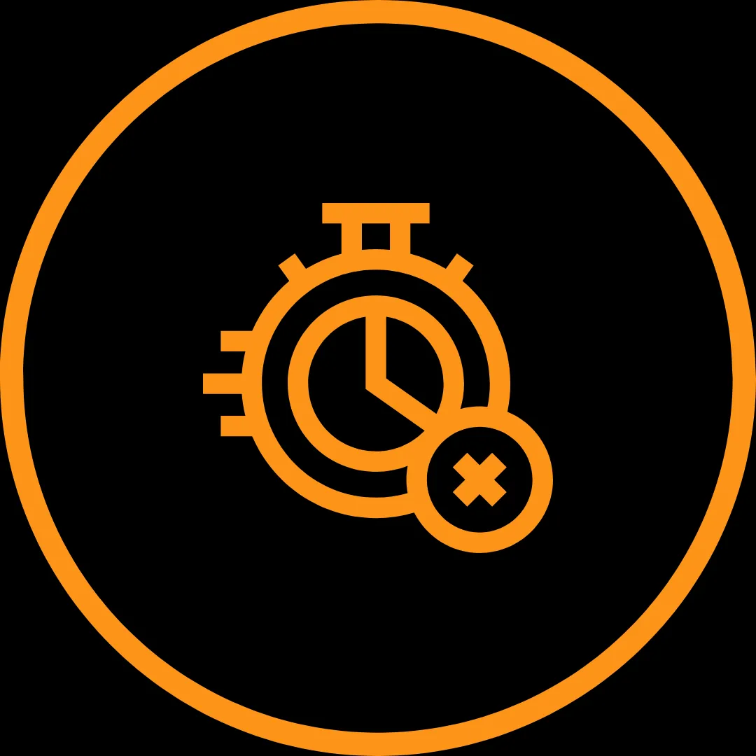 Icono cronómetro indicando falta de tiempo para fitness