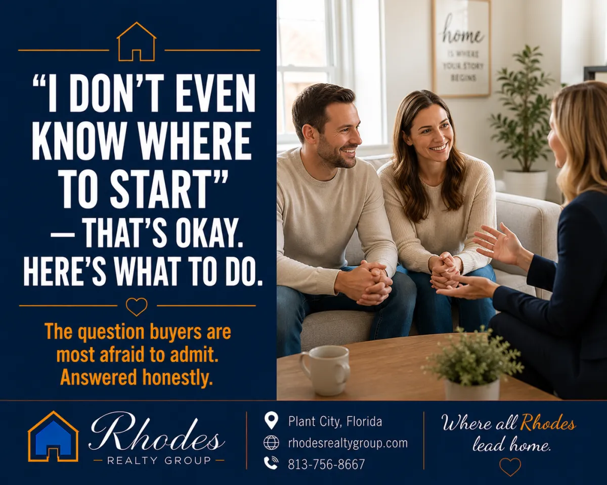 First time home buyer looking hopeful and ready to start the home buying process with real estate agent in Plant City Florida