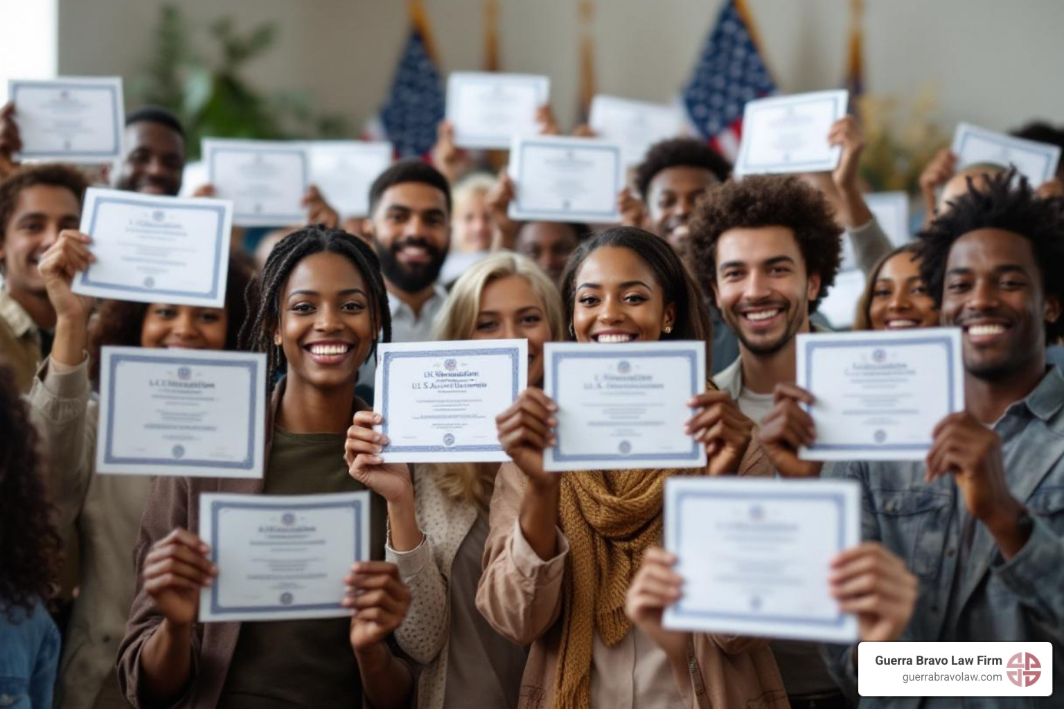 diverse group of people at a U.S. naturalization ceremony - do i need a lawyer to apply for citizenship